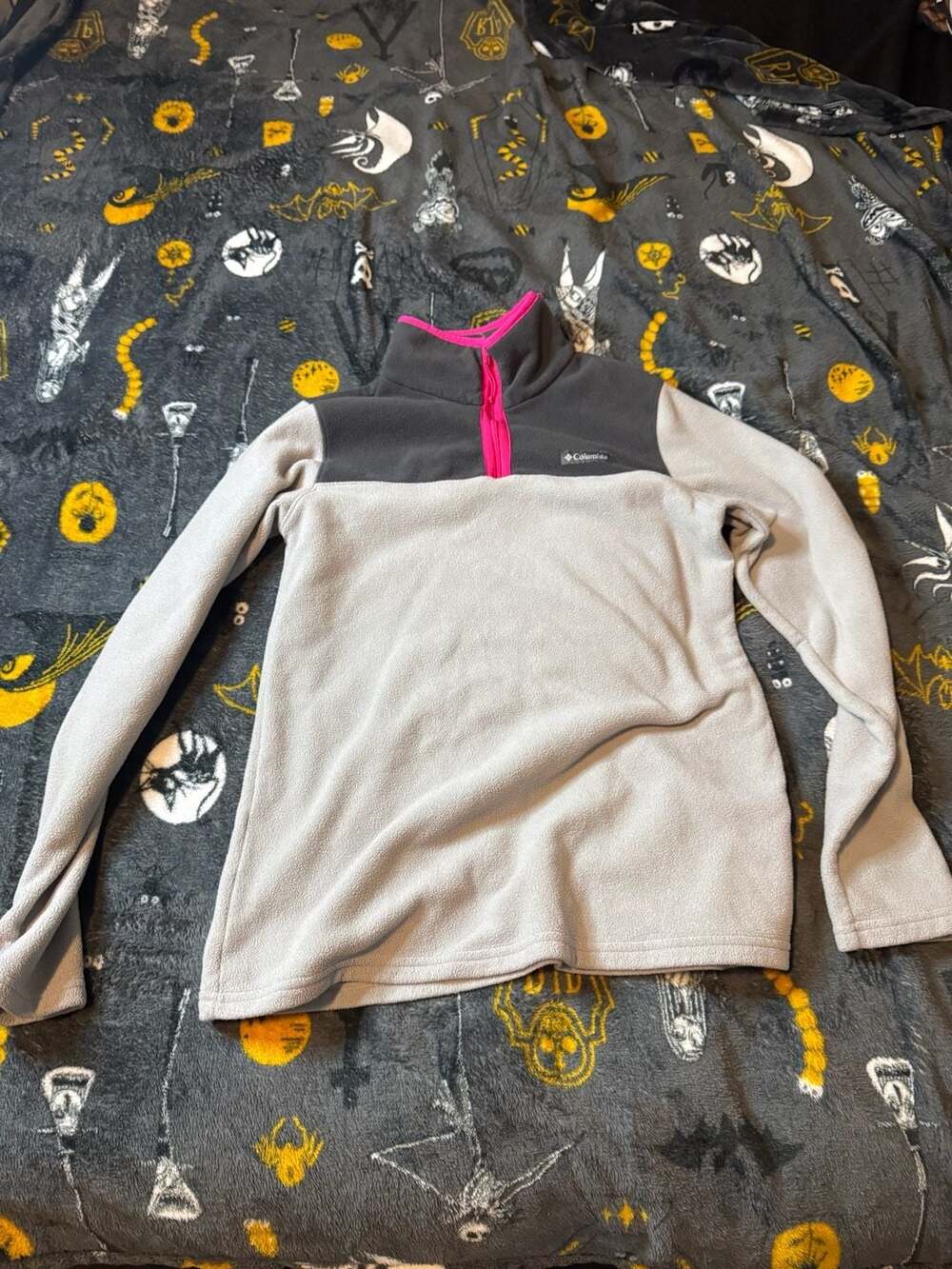 Columbia Women's Benton Springs 1/2 Snap Pullover Fleece Gray Pink